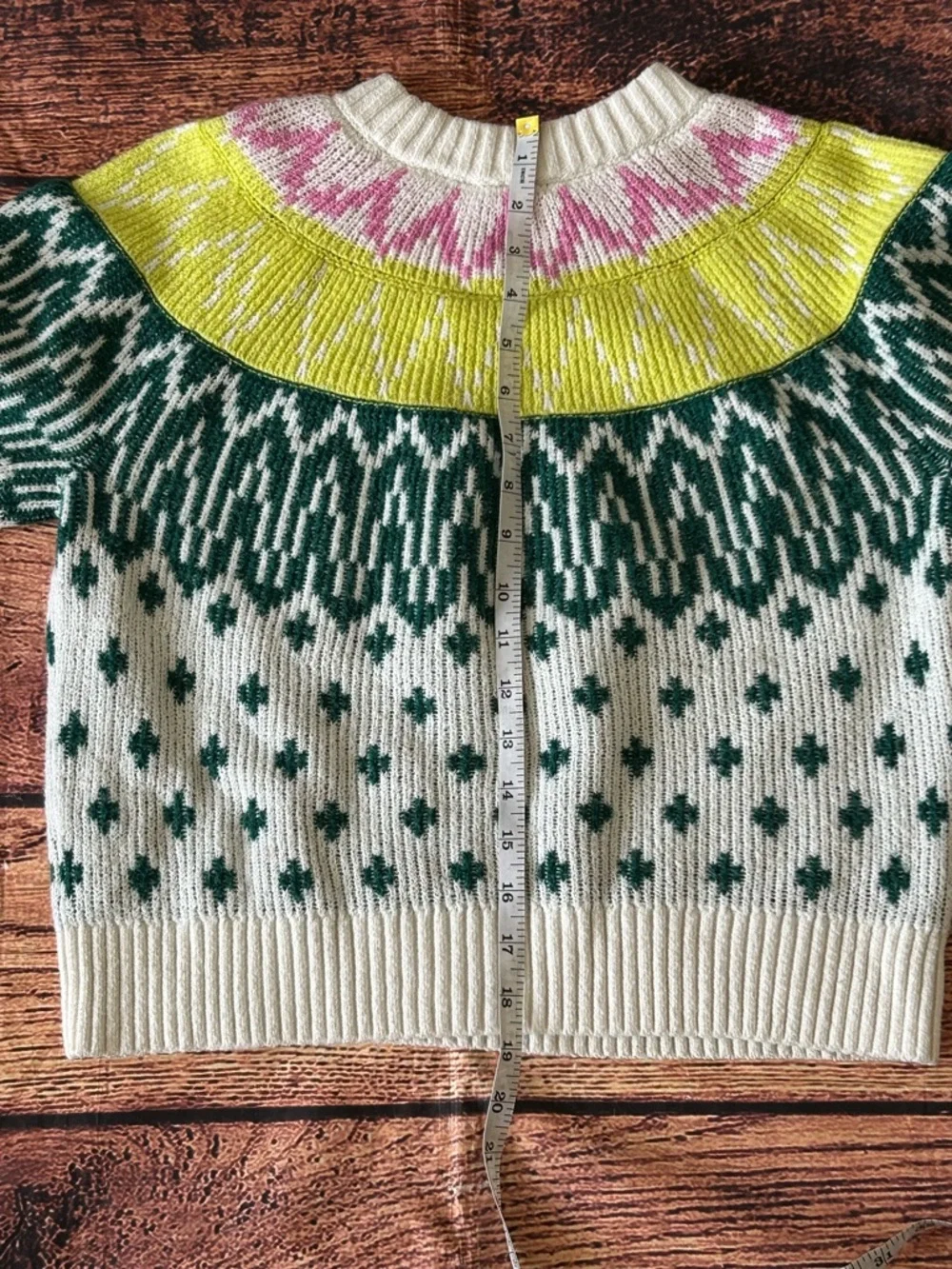 Old‎ Navy Fair Isle Mock Neck Pullover Sweater Size L (10/12) Kids White Green
